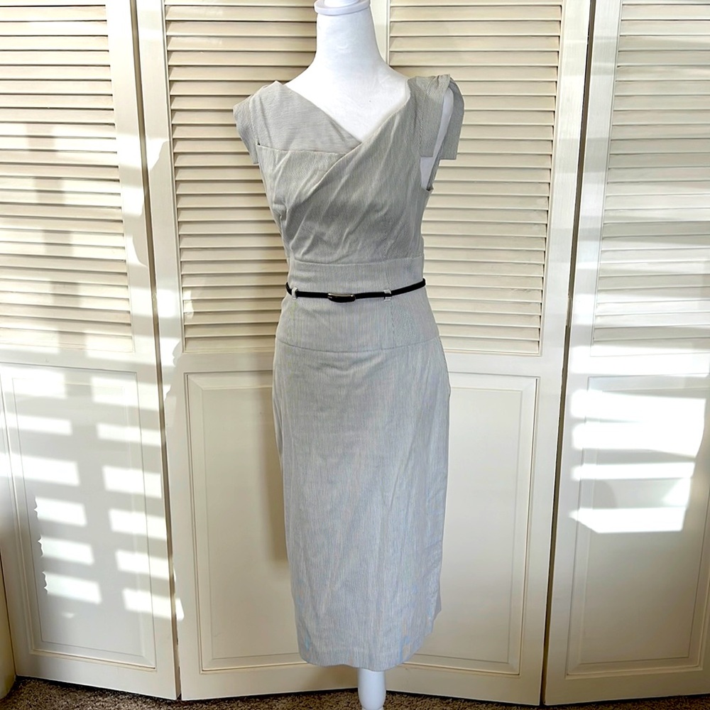 Black Halo Gray Midi Dress